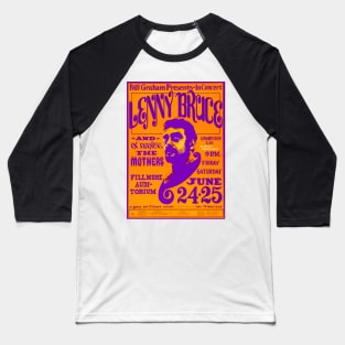 Lenny Bruce Live Poster Baseball T-Shirt